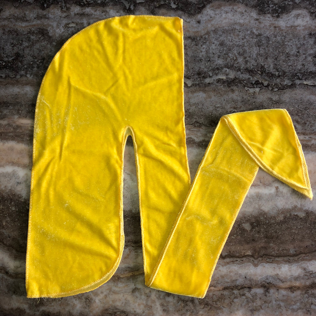 Lemon Yellow Velvet Durag