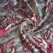 Load image into Gallery viewer, Large Red and Pale Gold Scarf
