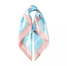 Load image into Gallery viewer, Baby Blue and Baby Pink Satin Headscarf
