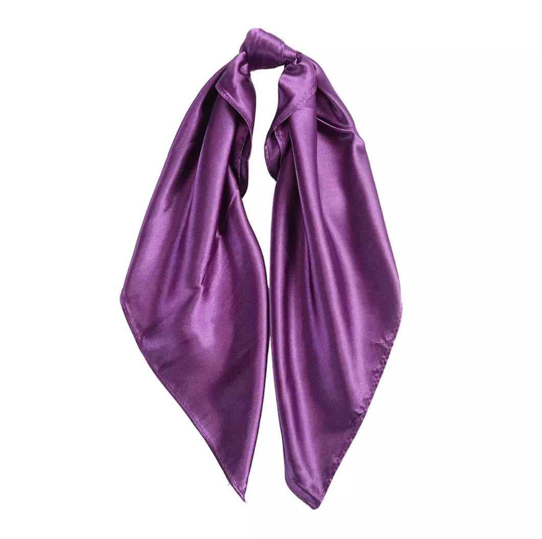 Deep Purple Satin Headscarf