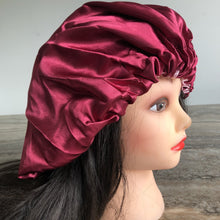 Load image into Gallery viewer, Burgundy/ Shell Pink Reversible Silky Bonnet
