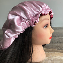 Load image into Gallery viewer, Burgundy/ Shell Pink Reversible Silky Bonnet
