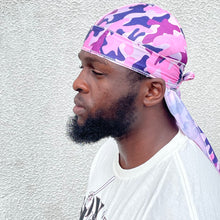 Load image into Gallery viewer, Camo Pink Silky Durag
