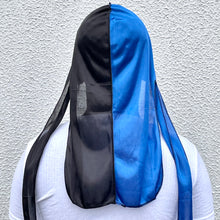 Load image into Gallery viewer, Black/Blue Silky Durag

