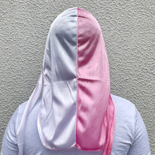 Load image into Gallery viewer, Pink/White Silky Durag
