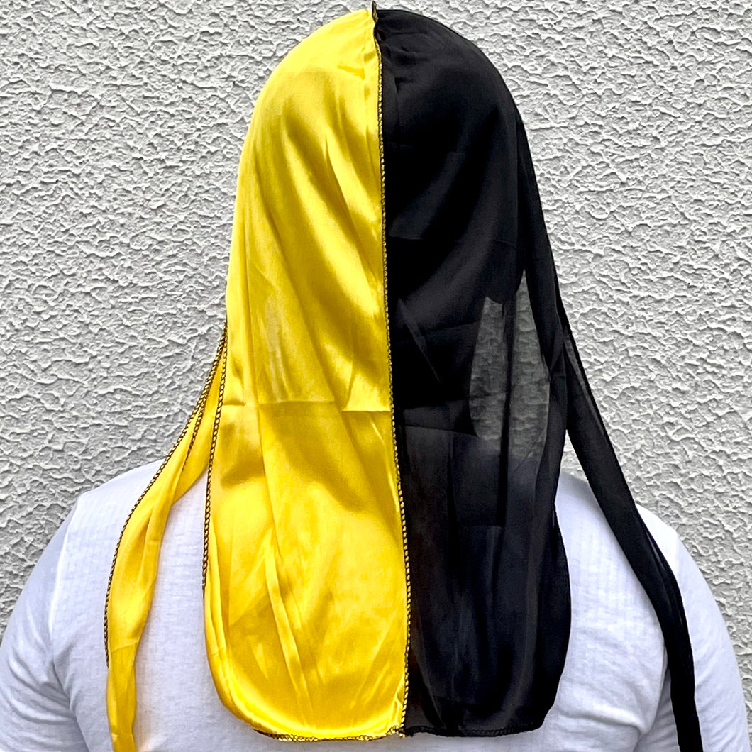 Black/Yellow Silky Durag